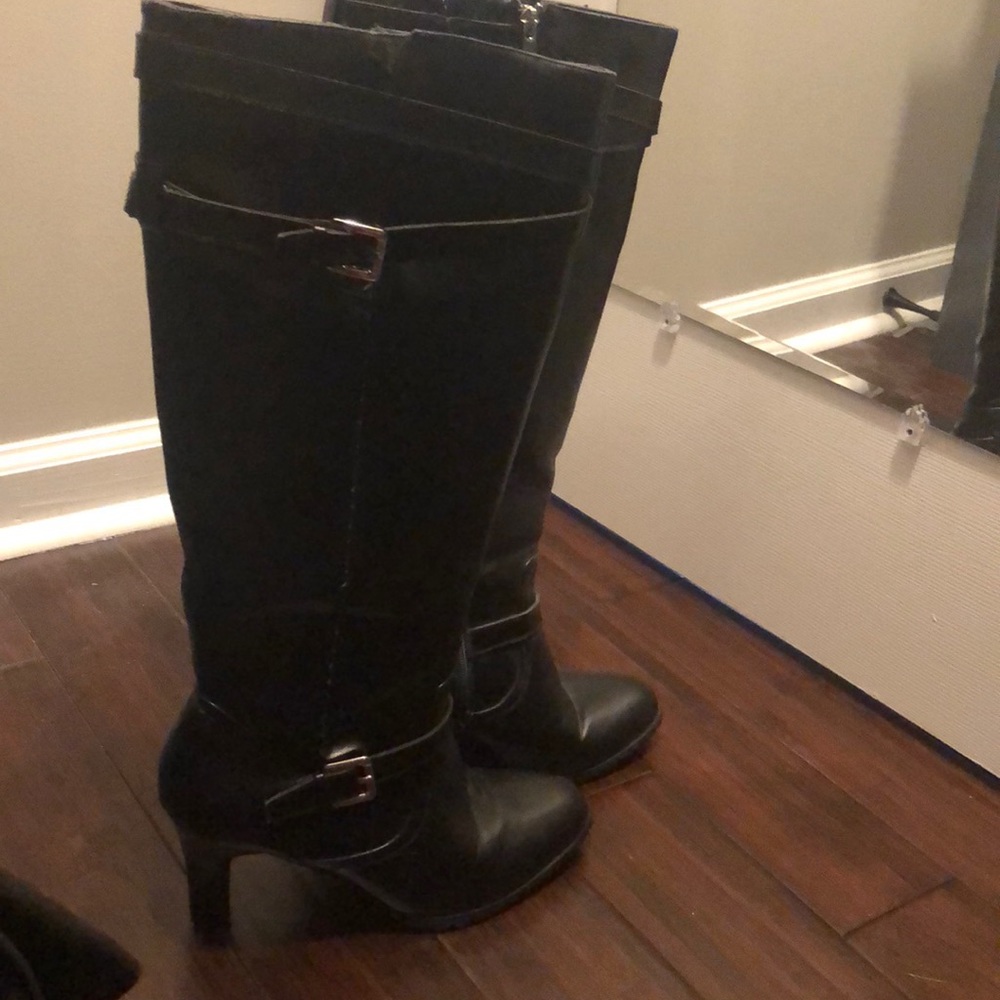 Black Chaps Heeled Boots - size 9.5